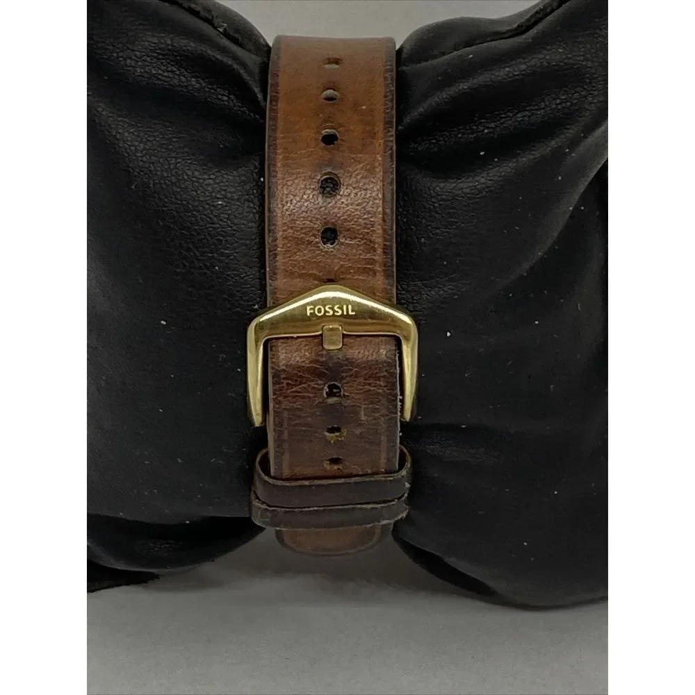 Fossil FTW1201 Women's Brown Leather Analog White Dial Hybrid Smartwatch XX727